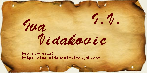 Iva Vidaković vizit kartica